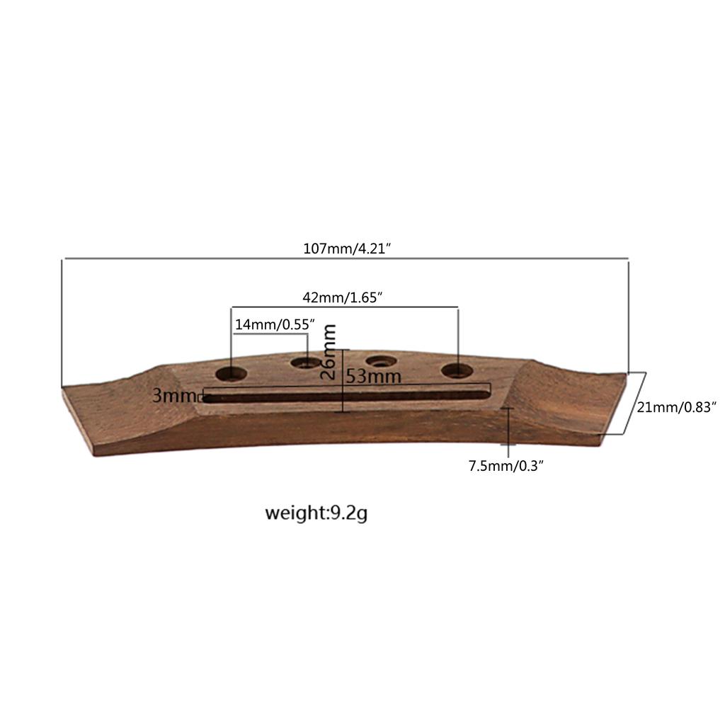 Bass Bridge Saddle 4-String Acoustic Bass Rosewood Bridge Saddle Lightweight 4 Bridge Pins Folk Acoustic Basses Parts