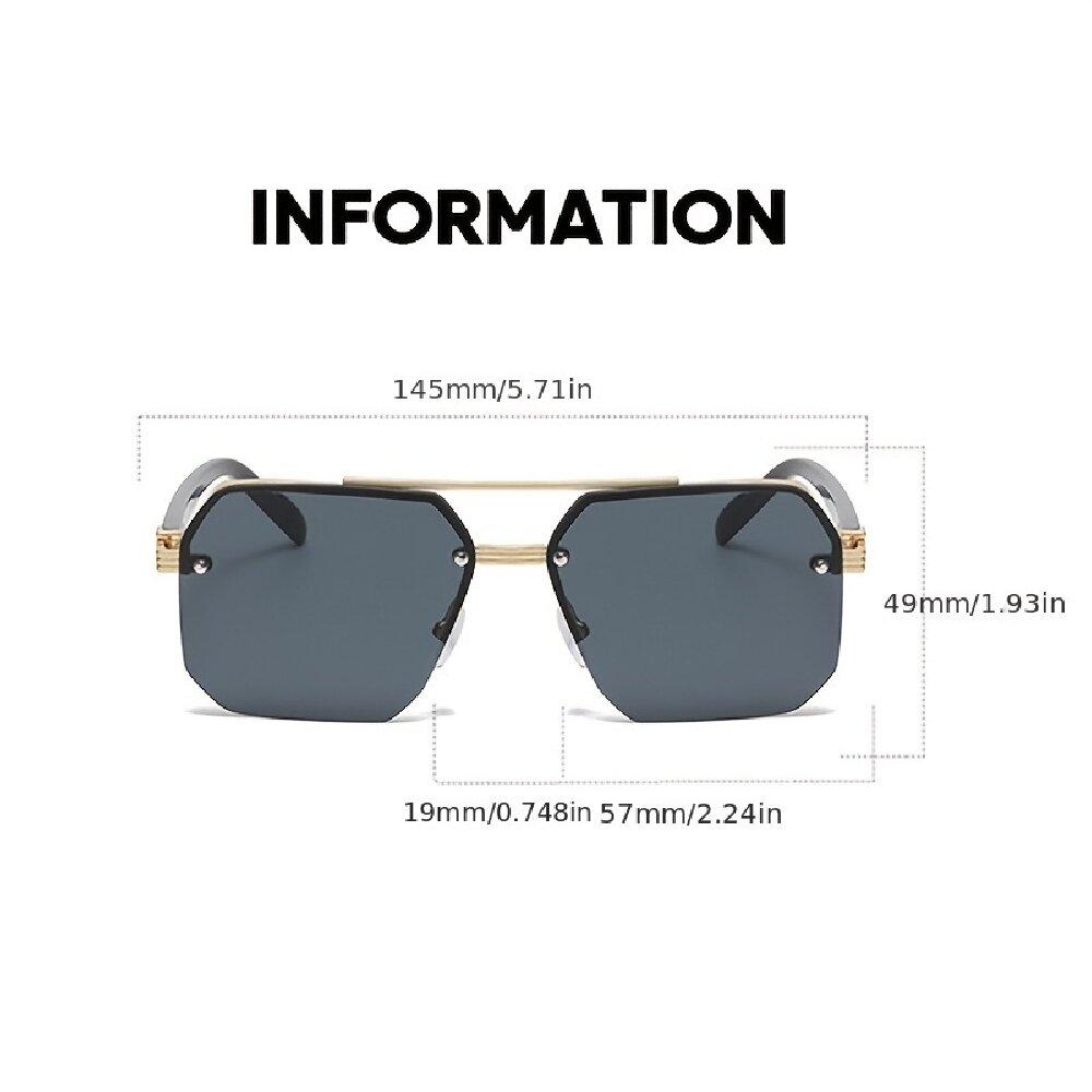 4PCS  New Fashion Big Frame Sunglasses Men Square Metal Sun Glasses Women Retro Sun Glasses Vintage High Quality