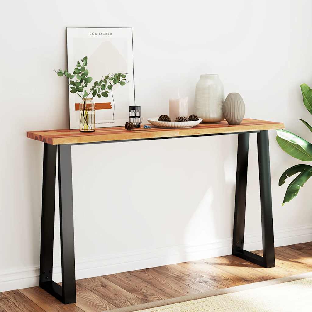 Console Table with Live Edge 140 x 40 x 80 cm Solid Acacia Wood