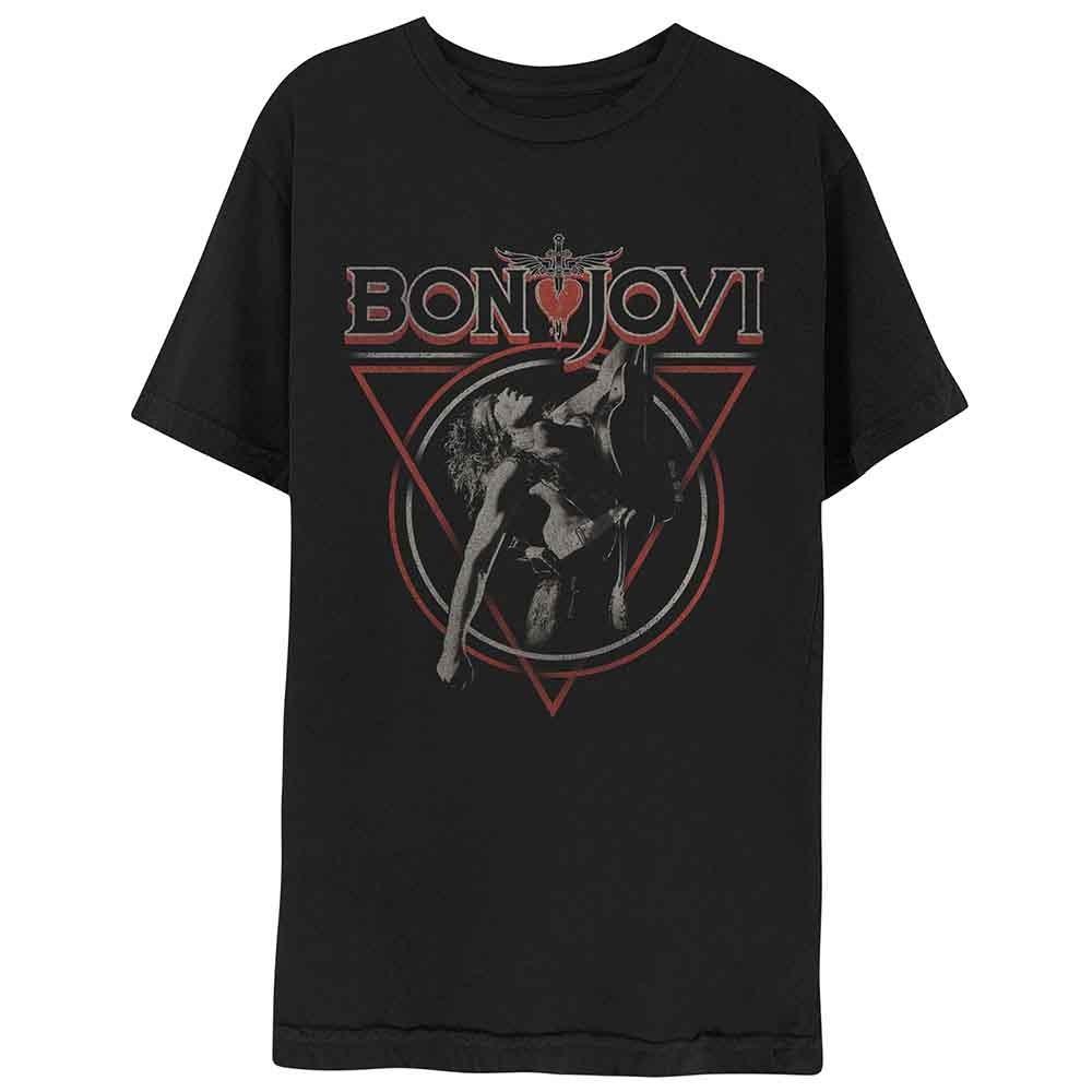 Bon Jovi Triangle Overlap T- Black New Unisex T-Shirt XXXXL