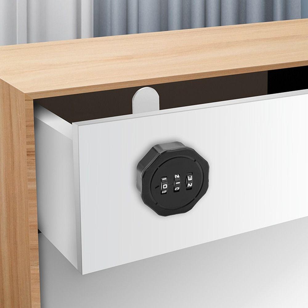 New Zinc Alloy Password Lock Anti-theft Furniture Combination Lock Hardware 3 Digital Code Drawer Lock Cupboard Drawer