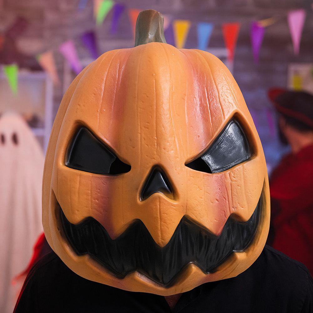 Latex Halloween Pumpkin Head Mask Novelty Head Cover Jackolantern Mask Trick or Treat Breathable Masquerade Mask Cosplay Event