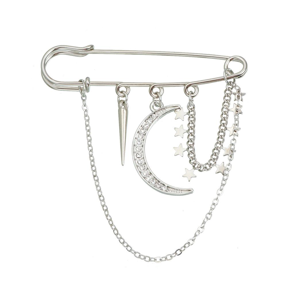 Love Moon Element Tassel Brooch Clothing Light Luxury Functional Pin Accessories