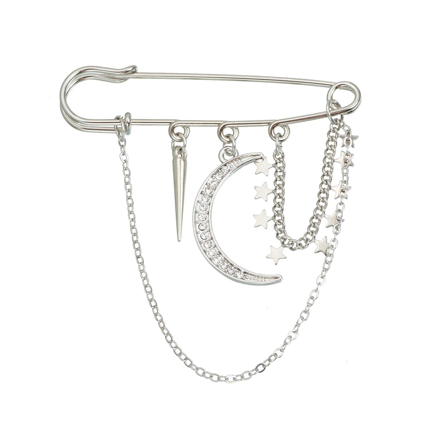 Love Moon Element Tassel Brooch Clothing Light Luxury Functional Pin Accessories