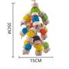 Parrot Bird Toys Pet Bird Chew Toy Suspension Hanging Bridge Chain Block Knots Tearing Toy Multicolored Rattan Ball Cage Decor