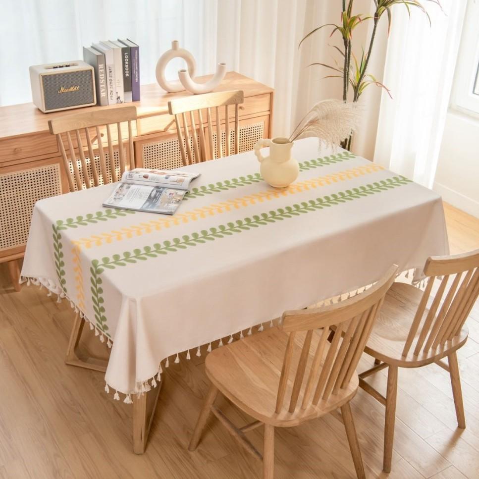 

Скатерть в стиле бохо, водостойкая, маслостойкая, имитация льна, прямоугольная, для журнального столика, на стол, в национальном стиле 120*170