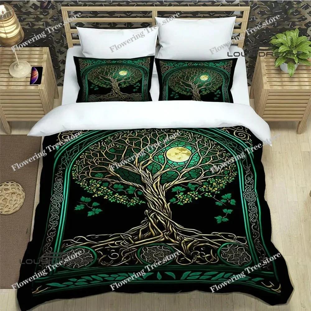 Tree of Life Printed Bedding Sets Exquisite Bed Supplies Set Duvet Cover Bed Comforter Set Bedding Set Luxury Birthday Gift029