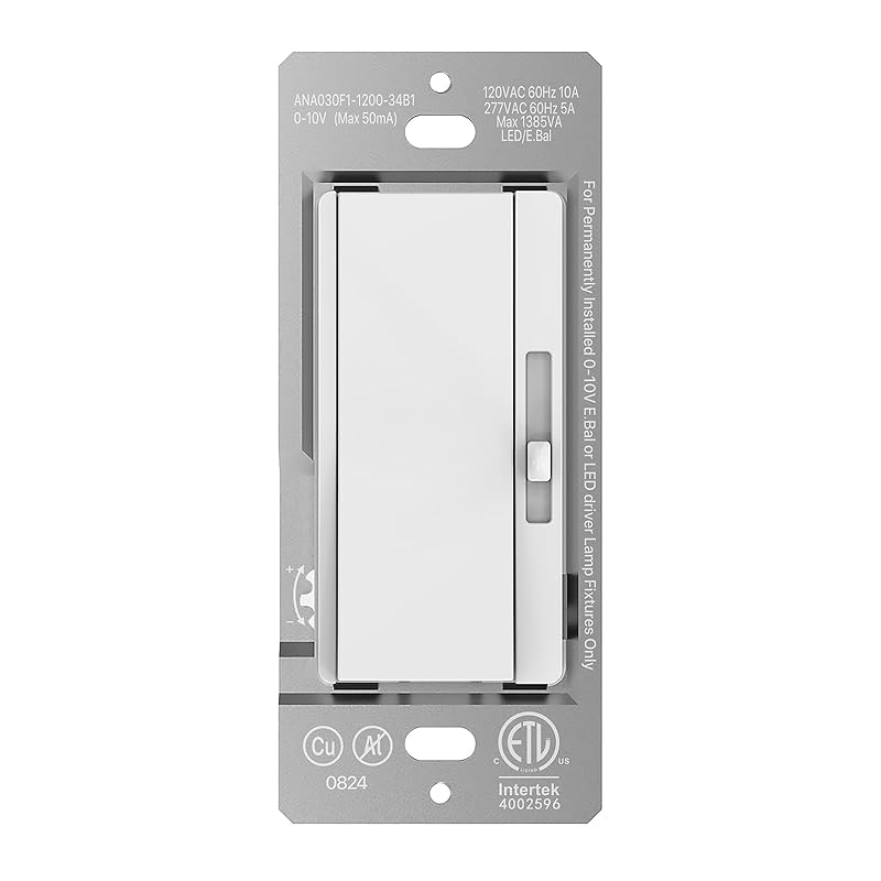 HYPERLITE 1-10V Dimmer Switch, Light Switch for Dimmable LED Lights, Max 1200W LED Light 120-277V, Single-Pole or 3-Way, ETL Listed