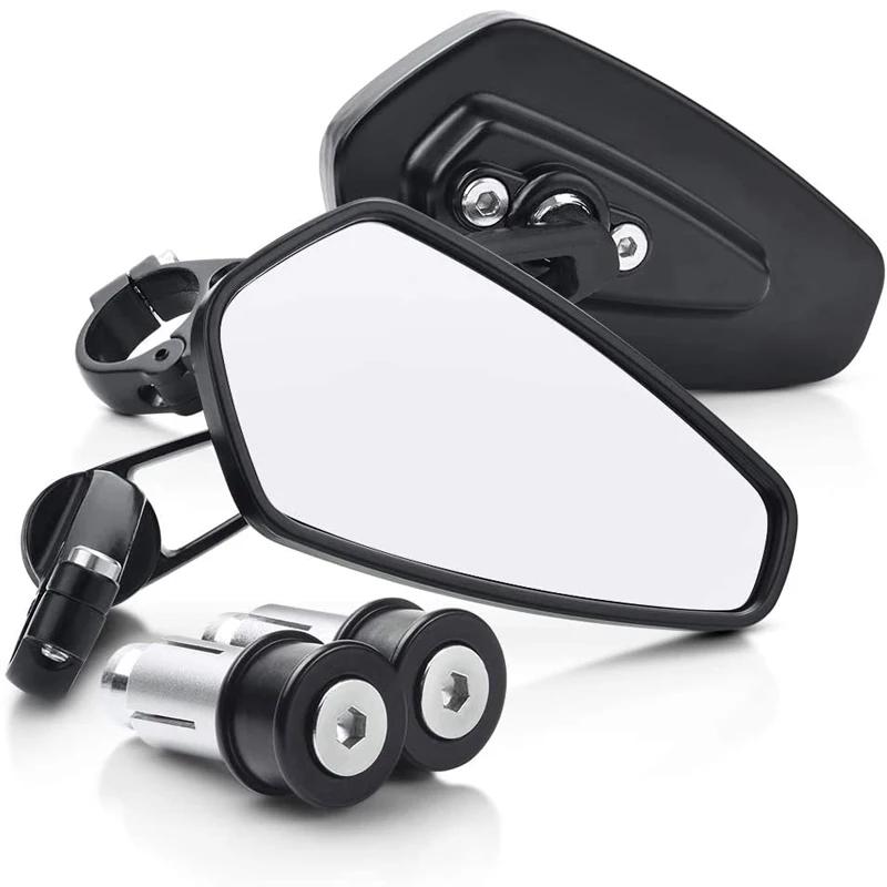

7/8 22mm Motorcycle Aluminum Bar End Side Rearview Mirror Universal Motorbike Bike Handlebar Rear View Mirrors 2pcs