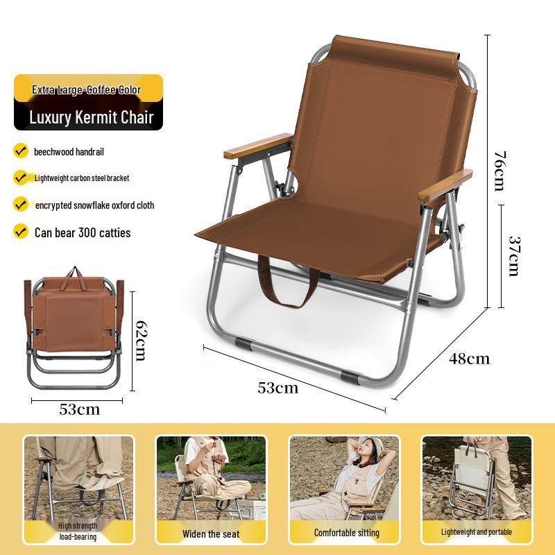 Custom Logo Portable Kermit Camping Chair - Folding Outdoor Chair for Fishing, Picnic, and Beach