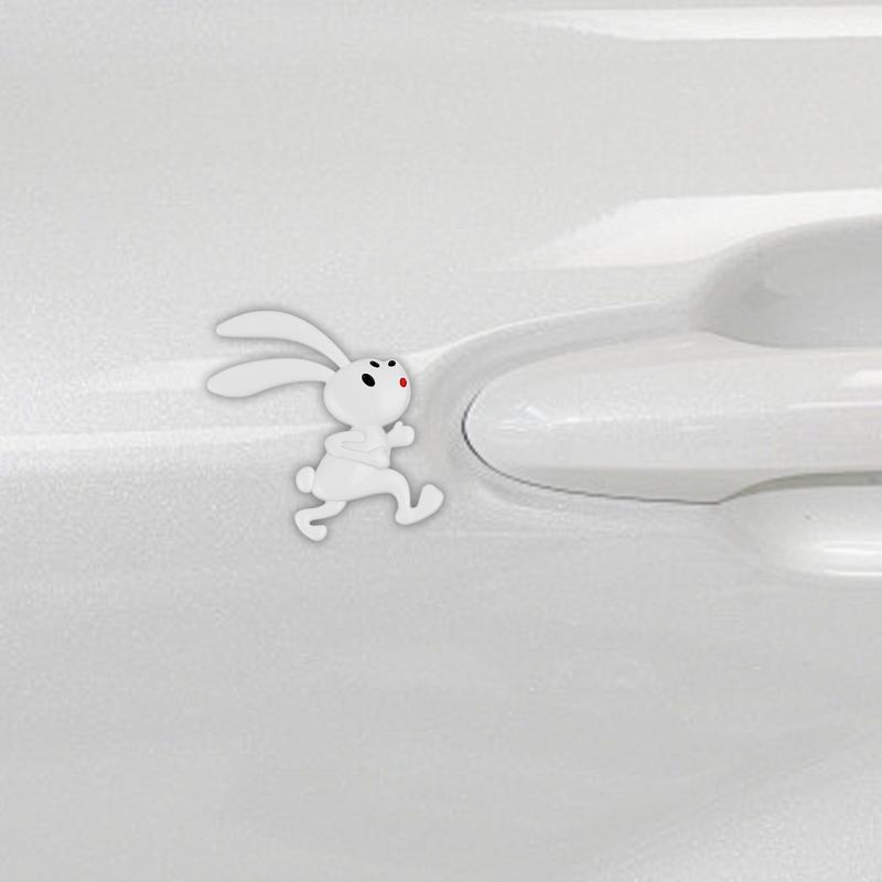 Car Bunny Bumper Sticker Cute Auto Animal Adhesive Decoration Car Side Rear Trunk Emblem Rabbit Stickers for Hood Door Auto Body