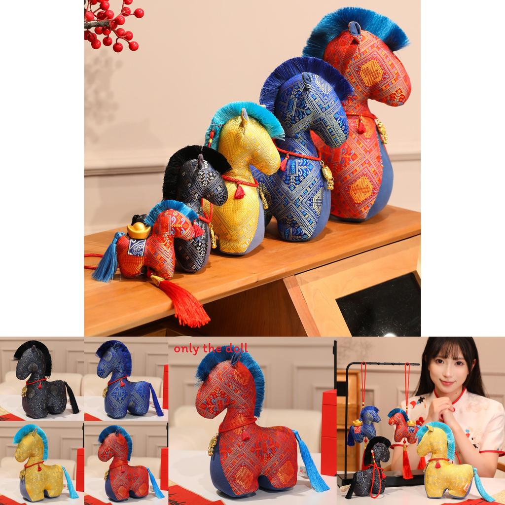 Year Of The Horse Character Plush Doll With Necklace And Tassel Decorations For Gift Giving
