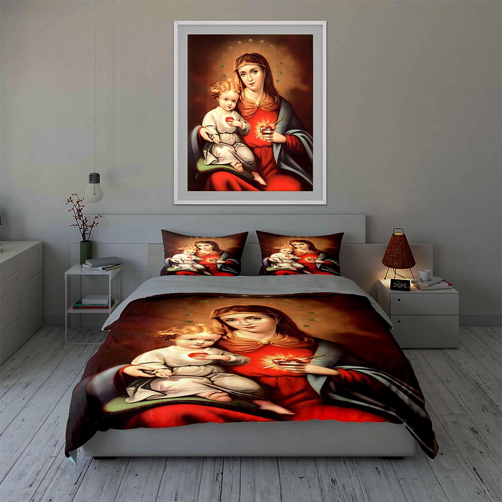 Religious Figures Design. Bedding Duvet Cover Sets Duvet Covers Pillowcases Gifts (1 * Duvet Cover 2 * Pillowcases, Without Duvet Insert)