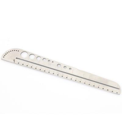 1 x silberfarbenes multifunktionales Edelstahl-Winkelmesser, Lineal, Grad-Messwerkzeug