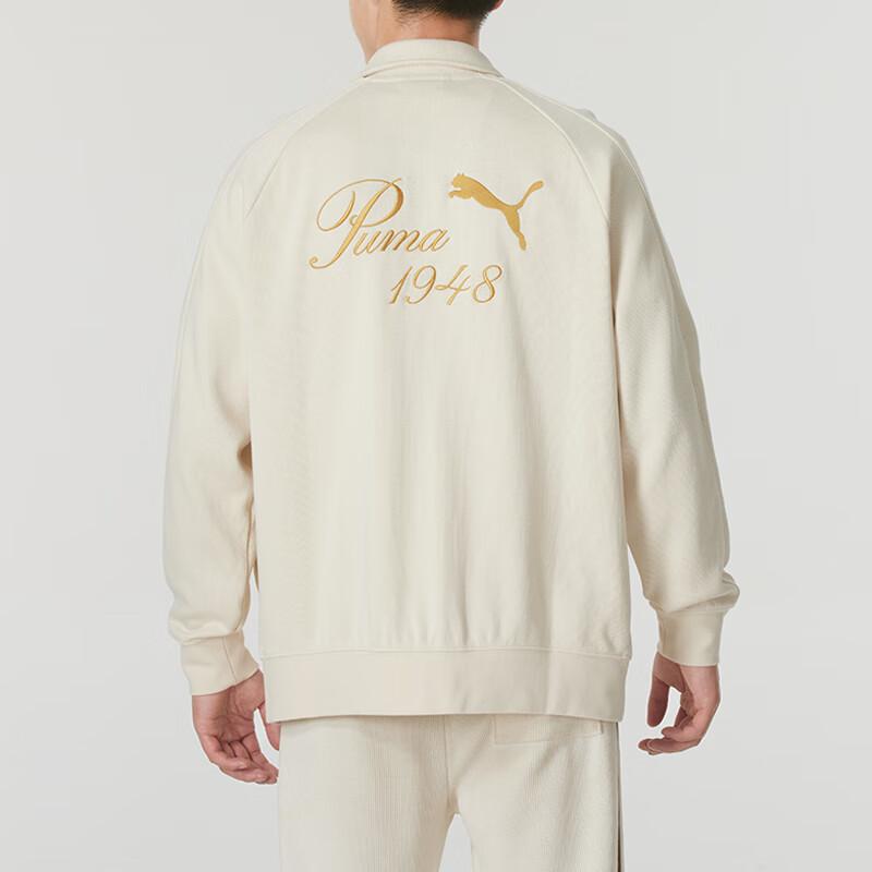 Puma Logo Embroidered Comfortable Breathable Running Jacket Unisex Jacket Off-White 630968-87