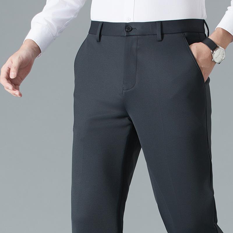 Genuine Brand High-End Men'S Business Casual Pants Autumn And Winter High-Density Knitted Soft And Skin-Friendly Suit Trousers