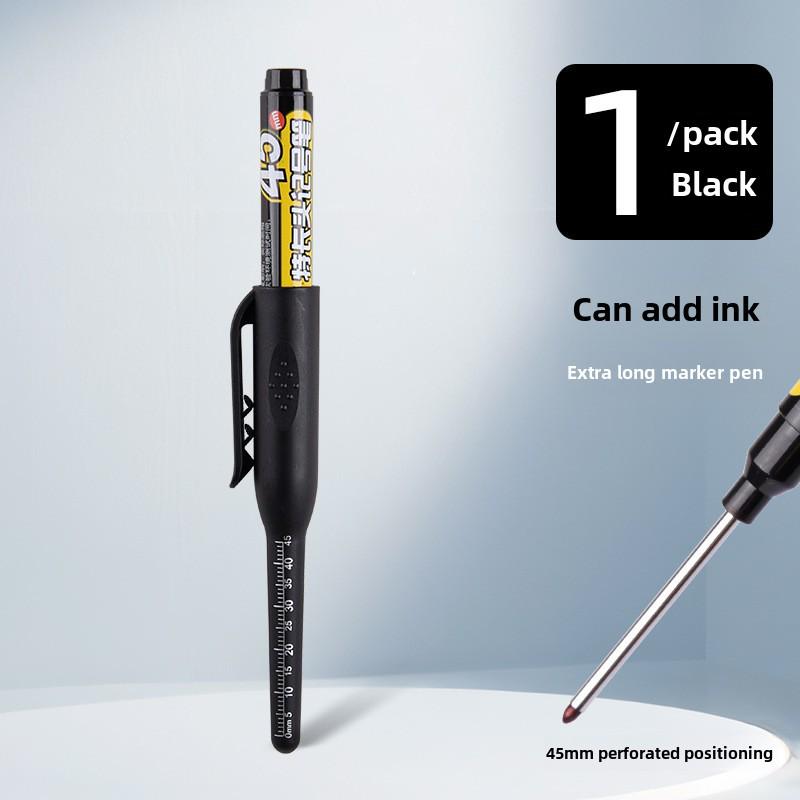 Jin Wannian 45mm Long-Head Refillable Waterproof Marker Pen for Deep Hole Woodworking and Construction.