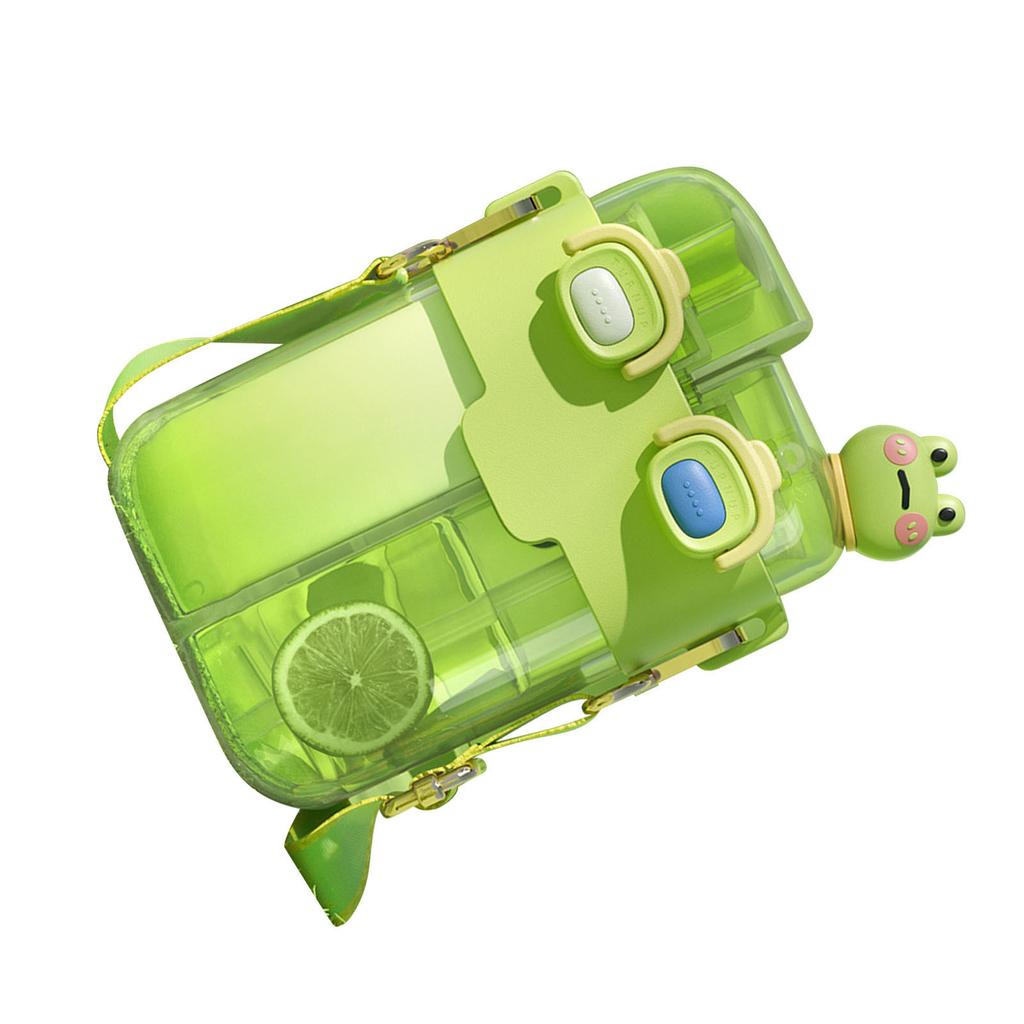 Kawaii Wasserflasche Mode Plastik Doppel Trinkwasserflasche mit Stroh Halteriemen für