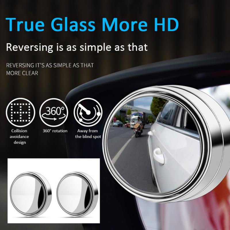 1pc Car Rearview Mirrors 360-degree Rotating Car Small Round Mirror Rearview Mirror Car With Large Field View Mirror Blind