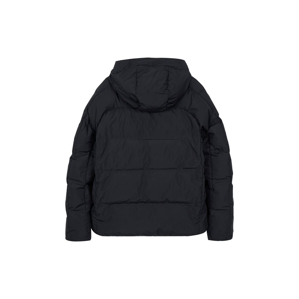 UNIQLO Solid Color Zipper Hooded Pocket Design Down Jacket Men outerwear Amber-Black 459624-09