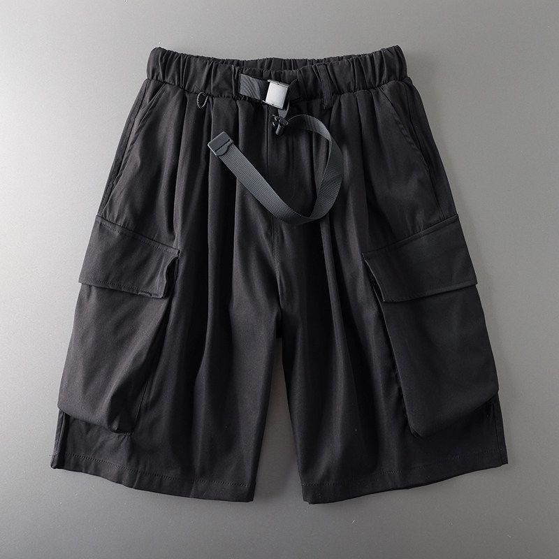 Japanese Style Function Export Label Cutting Men Parka Shorts Black XL