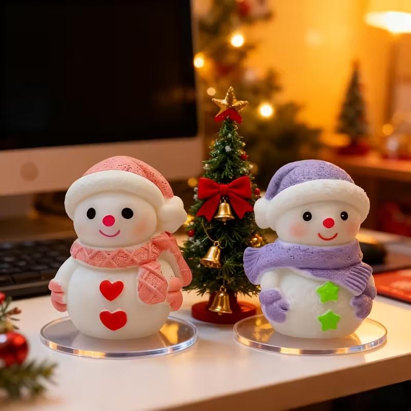 Mini Christmas Snowman Silicone Mold, Suitable For Christmas Holiday Decoration, Holiday Home Decoration Santa Snowman Deer Gift