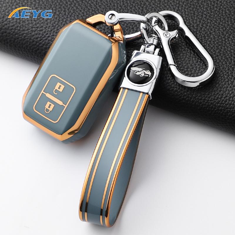 New Fashion Soft Tpu Car Key Case Cover Shell Fob For Suzuki Swift Wagon R Jimny Sierra Spacia Ertiga 2 Buttons Auto Accessories