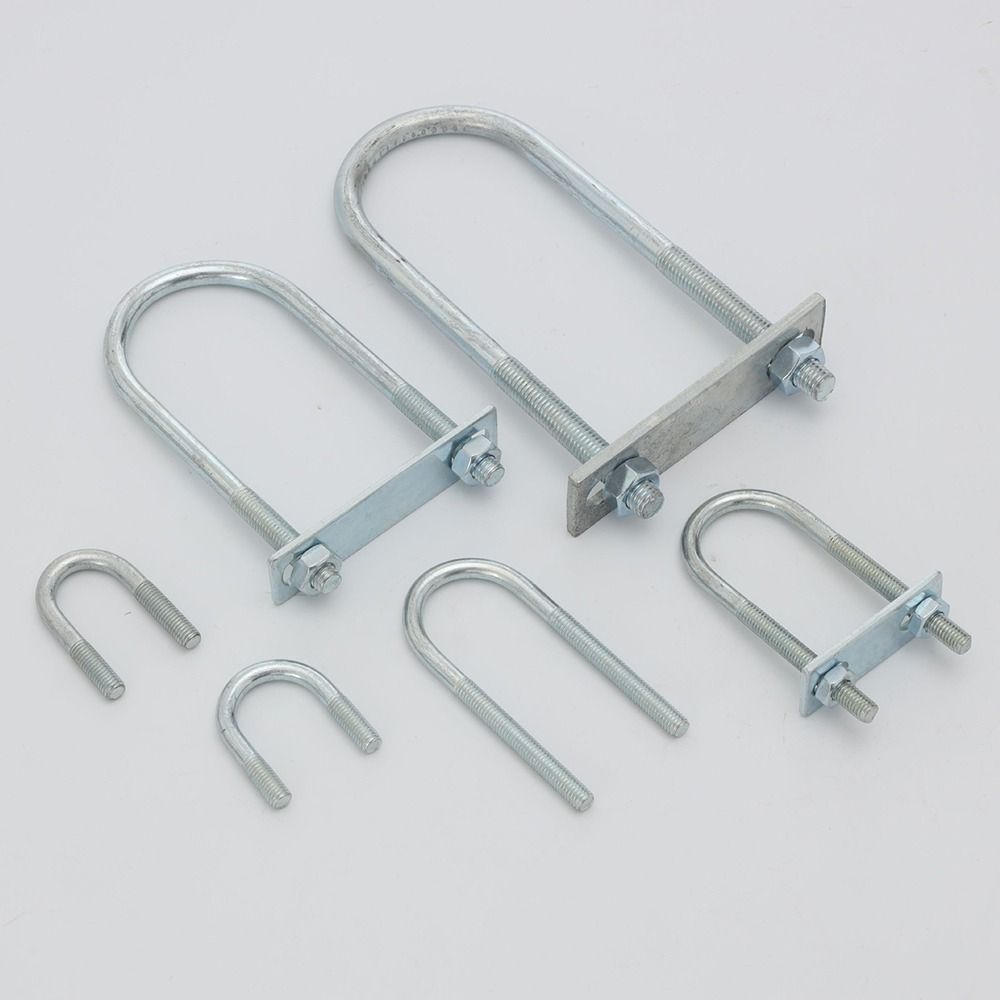 1Pcs Screws Pipe U-clamp Galvanized Q235 Carbon Steel Round Bolt M8 Round Tube Clamp for Round Tube