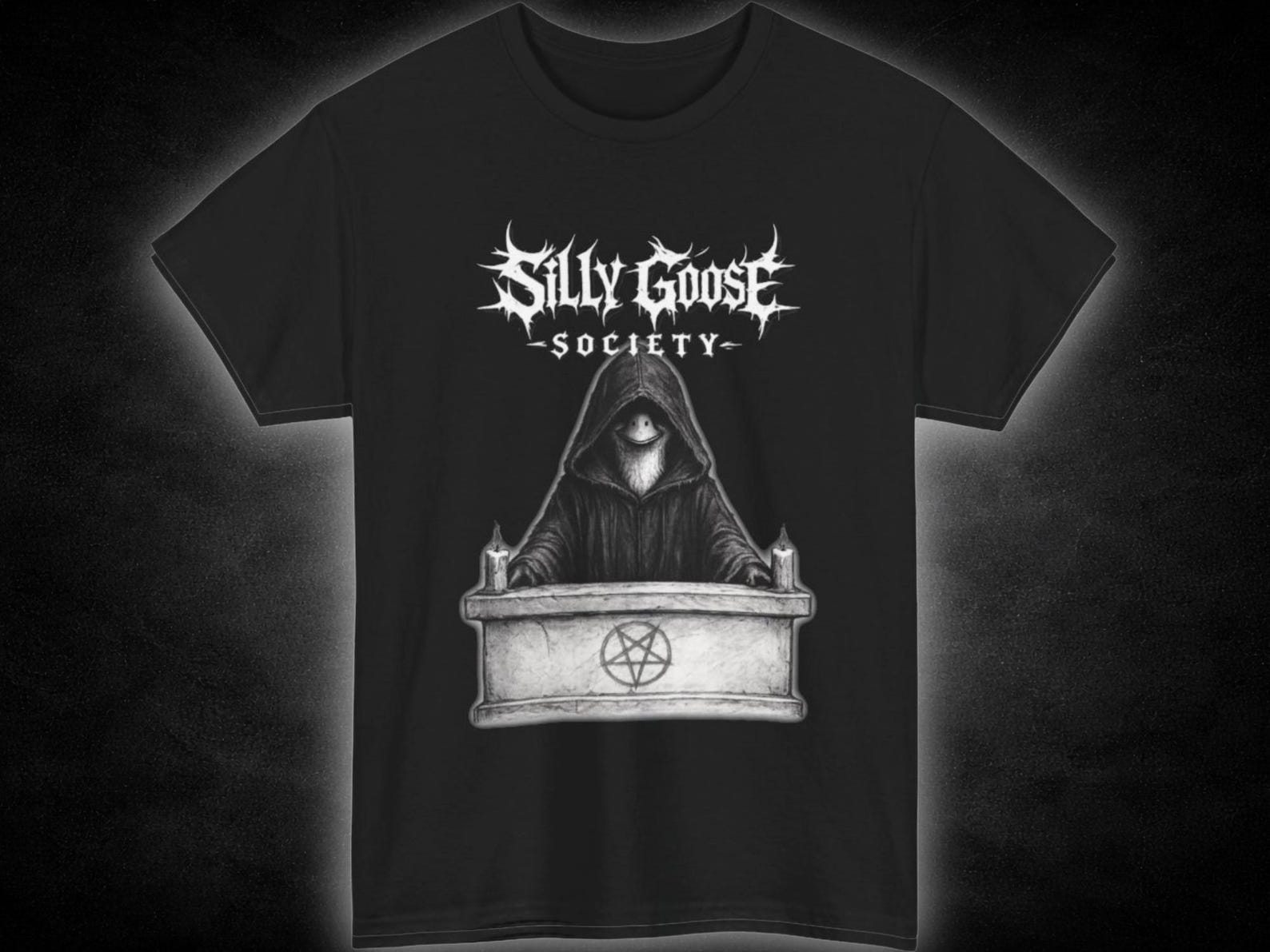 Silly Goose Society Cult Leader illustration T-Shirt | gothic design 3XL