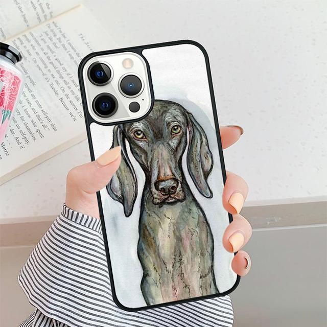 Weimaraner Dog puppy Phone Case For iPhone 17 Air 16 15 14 plus 11 12 13 Pro max Soft Bumper Shell Cover coque