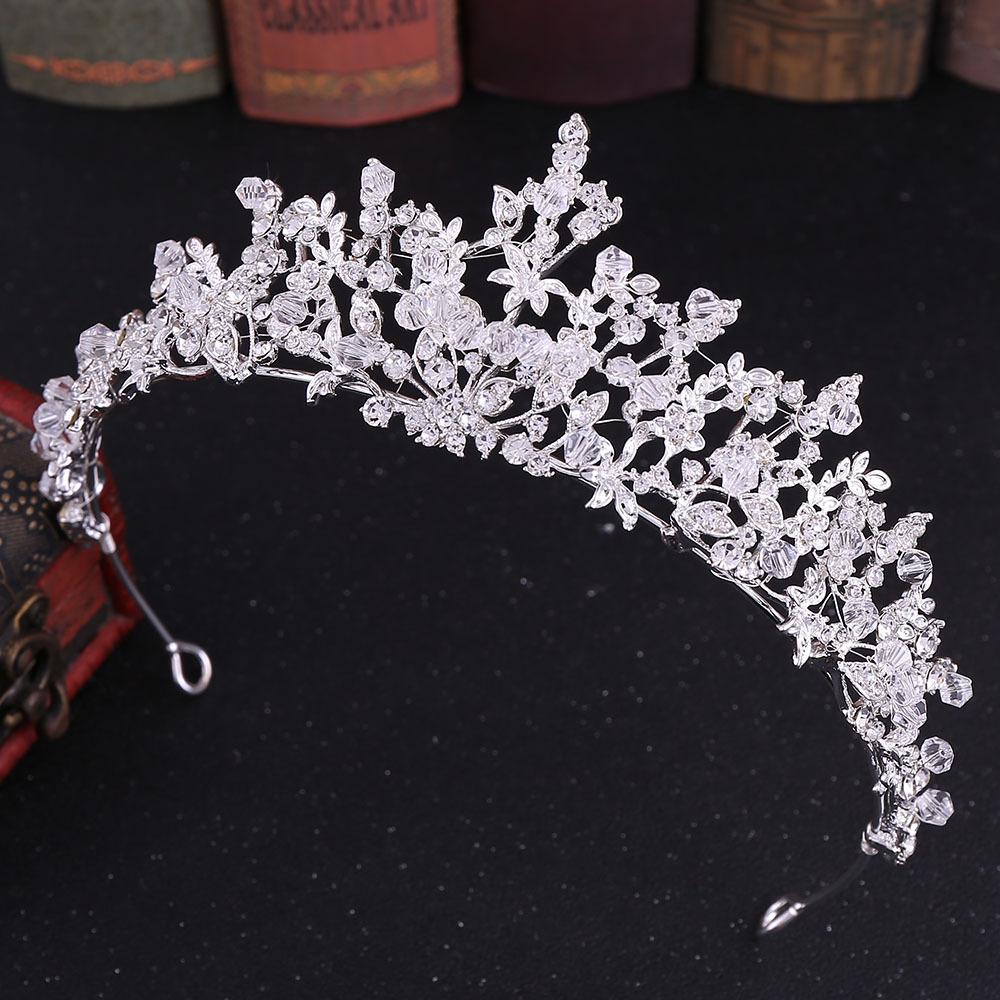 New Bridal Jewelry Exquisite Handmade Crystal Glass Diamond Crown Wedding Supplies Alloy Rhinestone Tiara