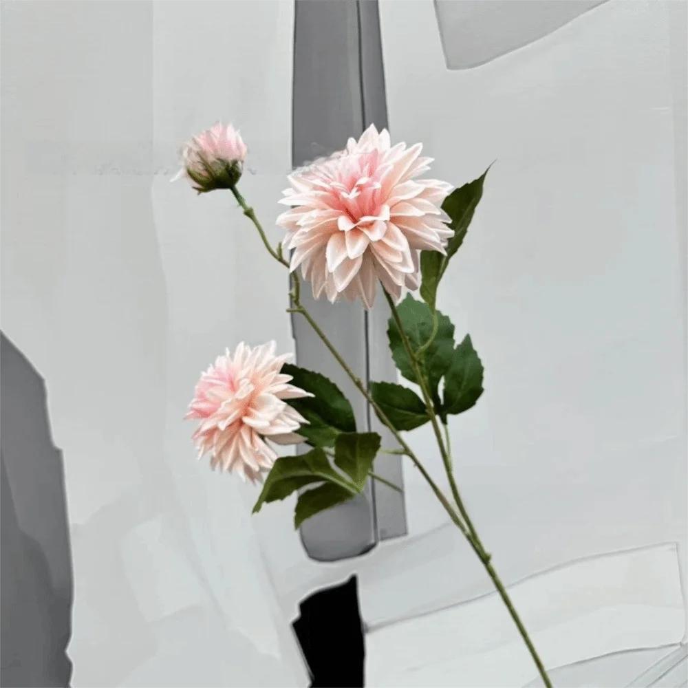 New 72cm Artificial Dahlia Flower 3 Heads Long Branch Faux Flower Floral Arrangement Hydrangea Flower Wedding Decor