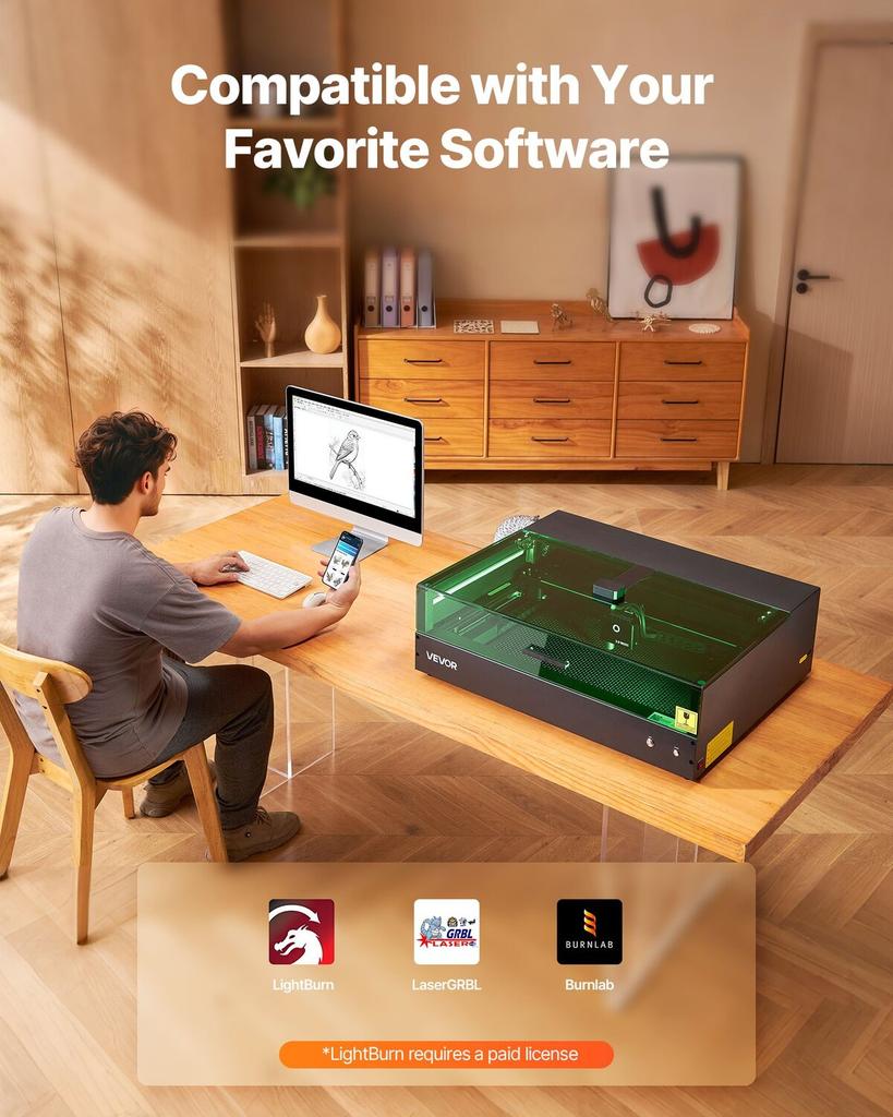 Laser Engraver, 20W, Laser Engraving and Cutting Machine with Enclosure Camera, Laser Cutter, 36000 mm/min, 500 x 320 mm Working Area, for Wood,
