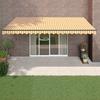 Retractable Awning Yellow and White 5x3 M Fabric and Aluminum