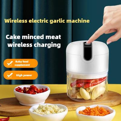 Electric Garlic Masher Small Grinder Garlic Household Baby Food Preparation Multifunctional Meat Grinder