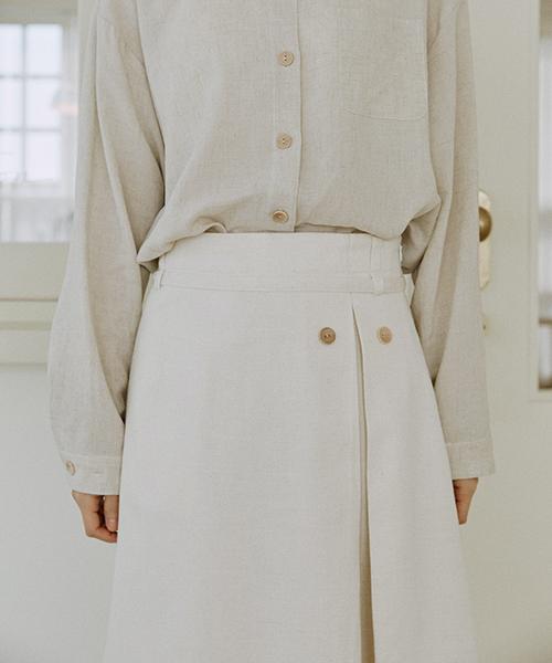 Mallen Button Skirt (Natural)