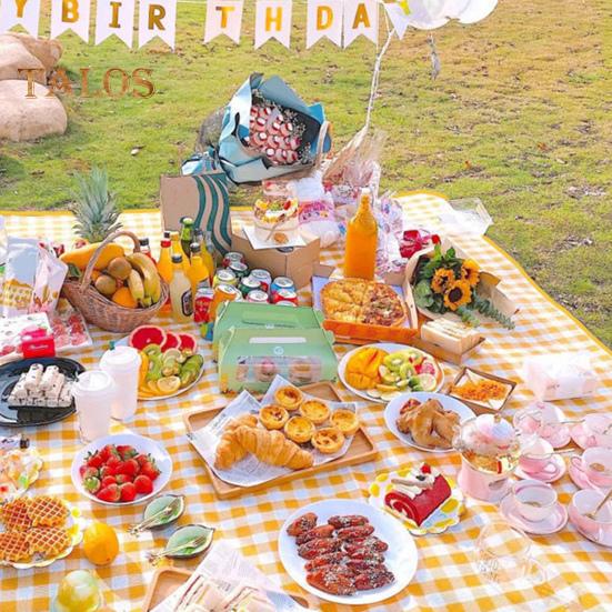 Utomhus Picknickfilt Bärbar Extra Stor Vattentät Sandtät Strandmatta Vikbar Rektangel Camping Fuktsäker Matta med Bärrem