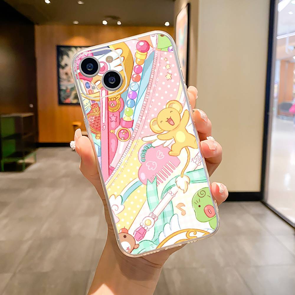 Anime cards-girl-sakura Phone Case For iPhone17,16,15,14,13,12,11 ,Pro Max, Plus Soft Silicone Transparent Cover