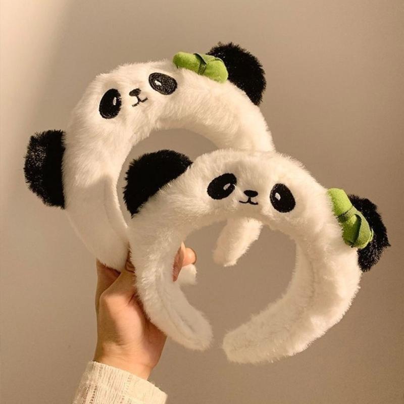 Lovely Panda Plush Headbands Comfortable Women Hair Hoop Soft Kids Headwear for Parties Or Daily Wear