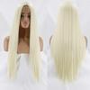 MERISIHAIR Long Straight Black Wigs Women Middle Part Synthetic Wig Heat Resistant Fiber Natural Looking Wig
