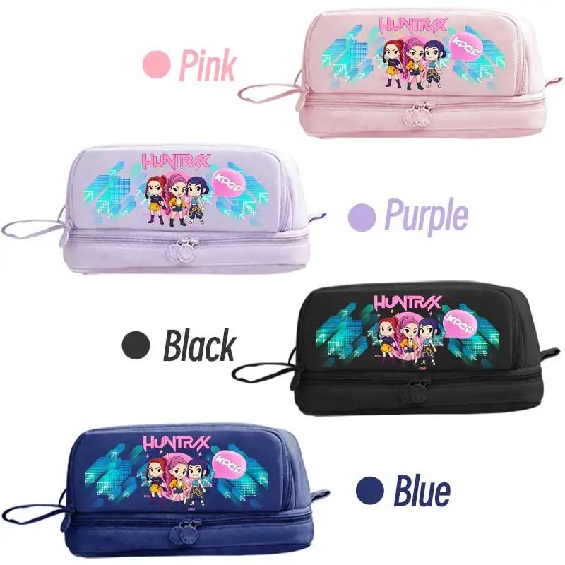 Double-layer Learning Stationery Bag Gift Girl Group Shoulders Bag For K-Pop Cartoon Pencil Case Stationery Bag Anime