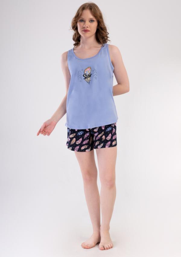 Damenpyjama Vienetta 3XL Trägershorts Baumwolle Locker Bequem