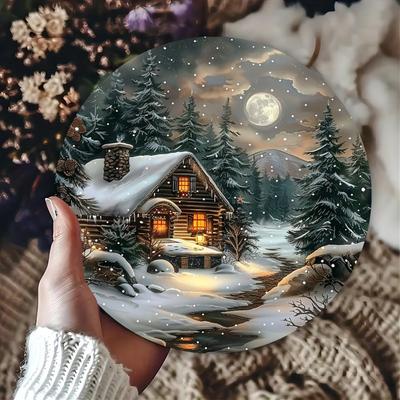 Room Decor Pc Christmas Cottage Vintage Aluminum Sign X Inches Festive Metal Wall Art Decor for Home Restaurant Cafe