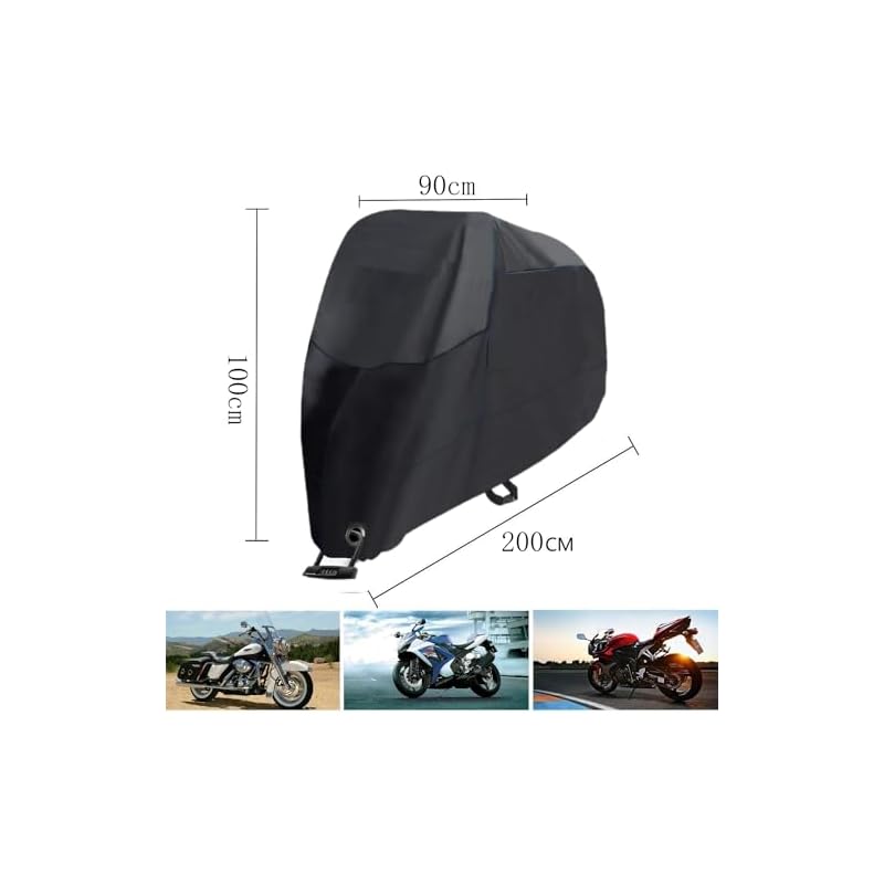 Motorcycle Cover, Scooter Cover, Waterproof, 210D Thick [Latest Model 200*90*100cm], Heat Resistant, Thick, Super Water Repellent Oxford Fabric,
