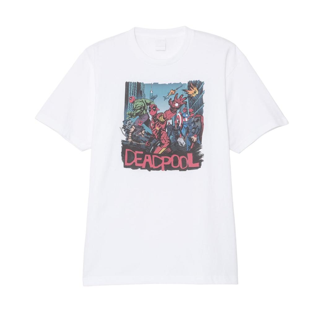 Small Planet Marvel Deadpool T-Shirt, Assembled White, Size L