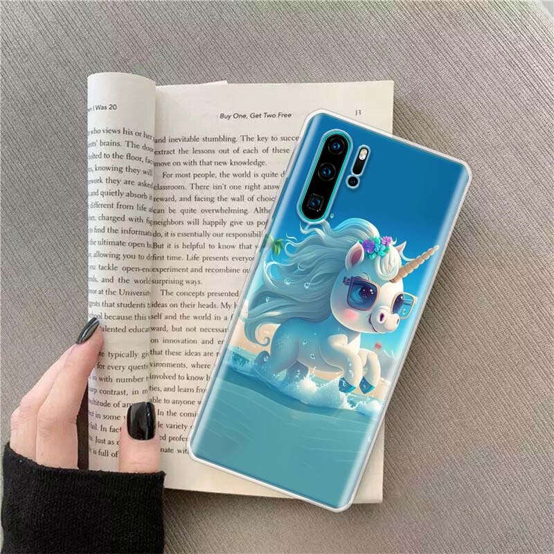 

Cute Baby Unicorn Phone Case For Huawei P50 Pro P10 P20 P30 P40 Lite Cover Mate 40 30 20 10 Lite Capa Shell Huawei Mate 20 Pro