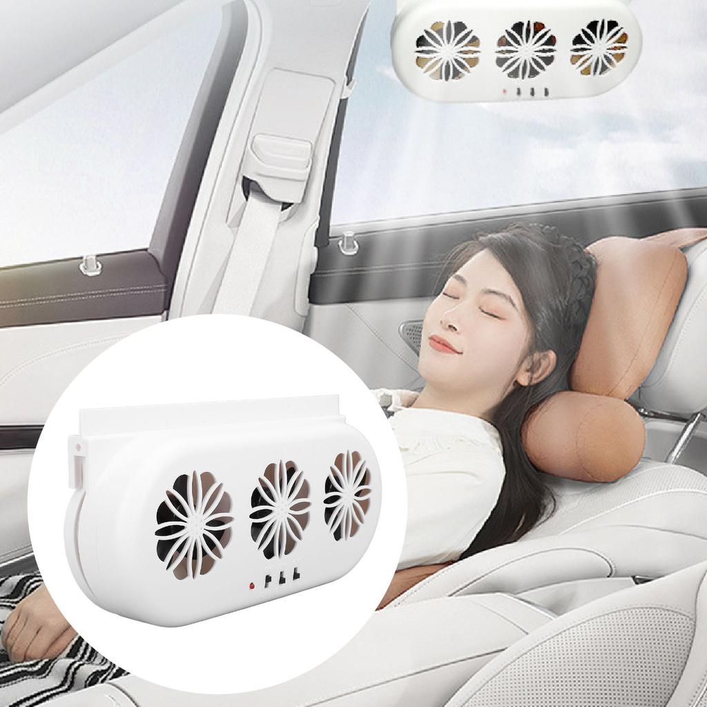 Solar Powered Car Exhaust Fan 5000RPM Circulation Vehicle Cooling Vent Fan with USB Interface