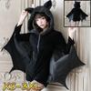 Halloween Black Vampire Bat Cosplay Costume Woman Black Evil Horror Hooded Vampire Bat Sleeve Jumpsuit Cosplay Halloween Costumes Cos
