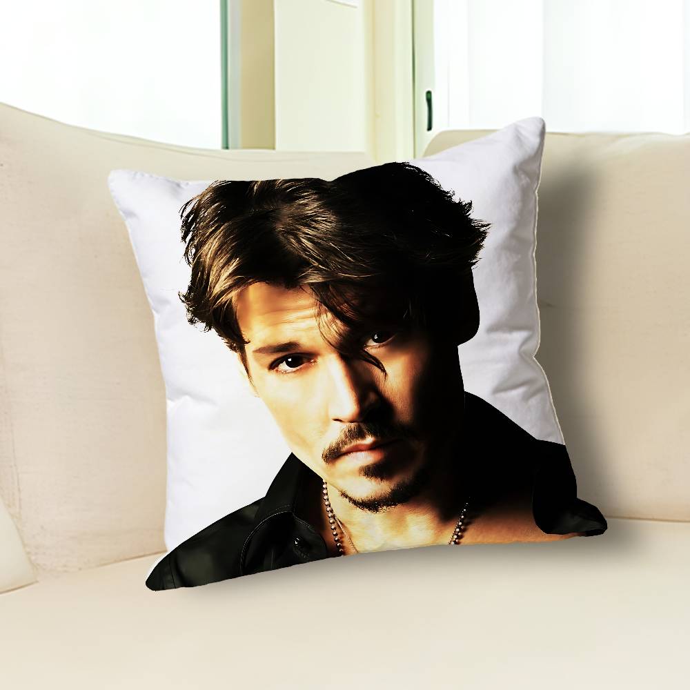 Actor J-Johnny D-Depp Pillow Cases for Bedroom Living Room Sofa Home Decor Polyester Cushion Cover with Zipper
