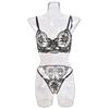 Eyelash Bra Shaping Sexy Mesh Embroidery Lingerie Set Women